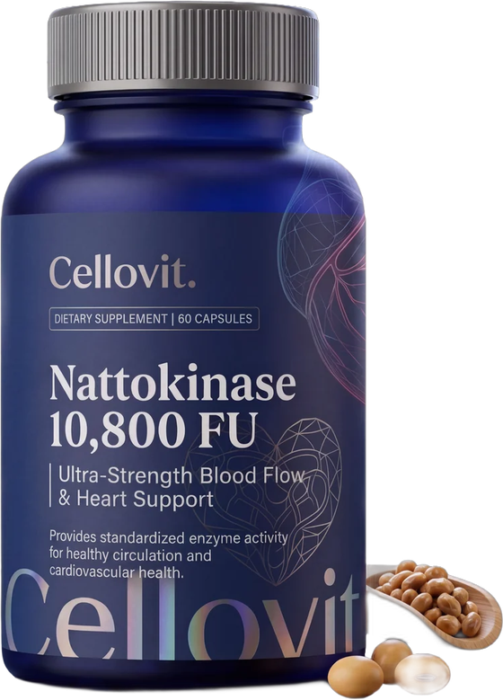 Flacon Cellovit Nattokinase 10 800 FU, 60 gélules